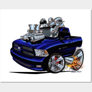 Dodge RAM Dark Blue Truck Posters and Art